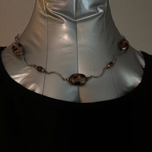 Brown Tortoiseshell Bead Necklace - Women Jewelry